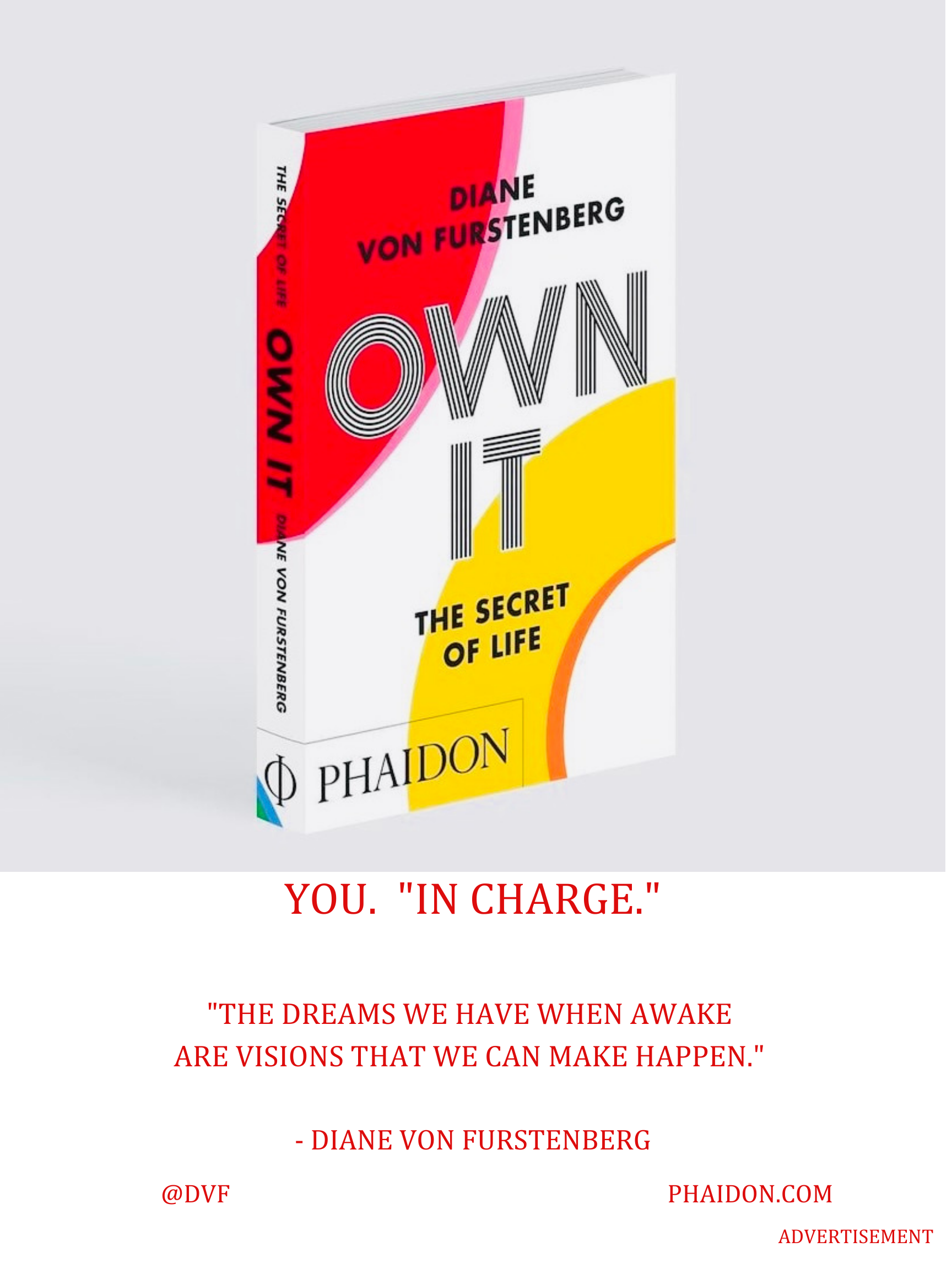 DvF "Own It" Full Page Ad in Diplomasea- Issue 1